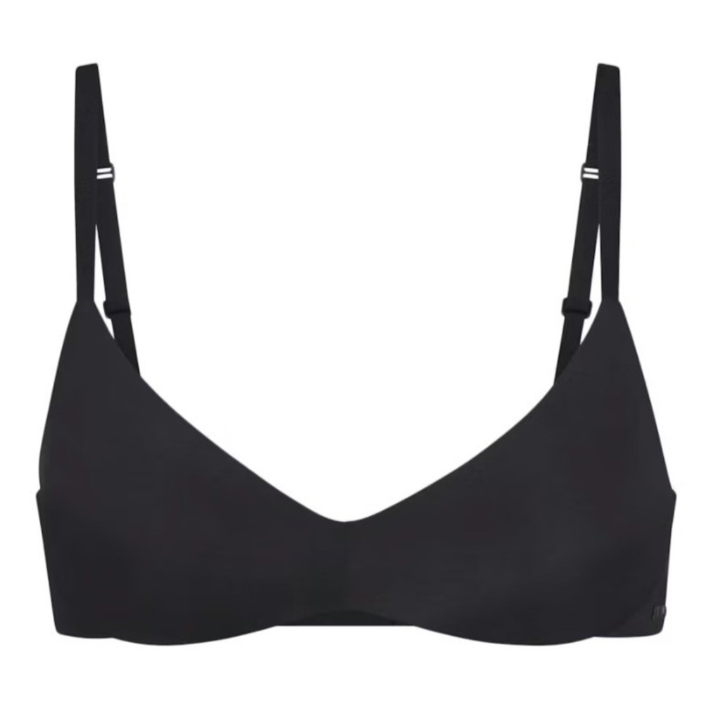 Skims Wireless Form Push Up Plunge Bra Onyx Black BR-WRL-1891 36C
